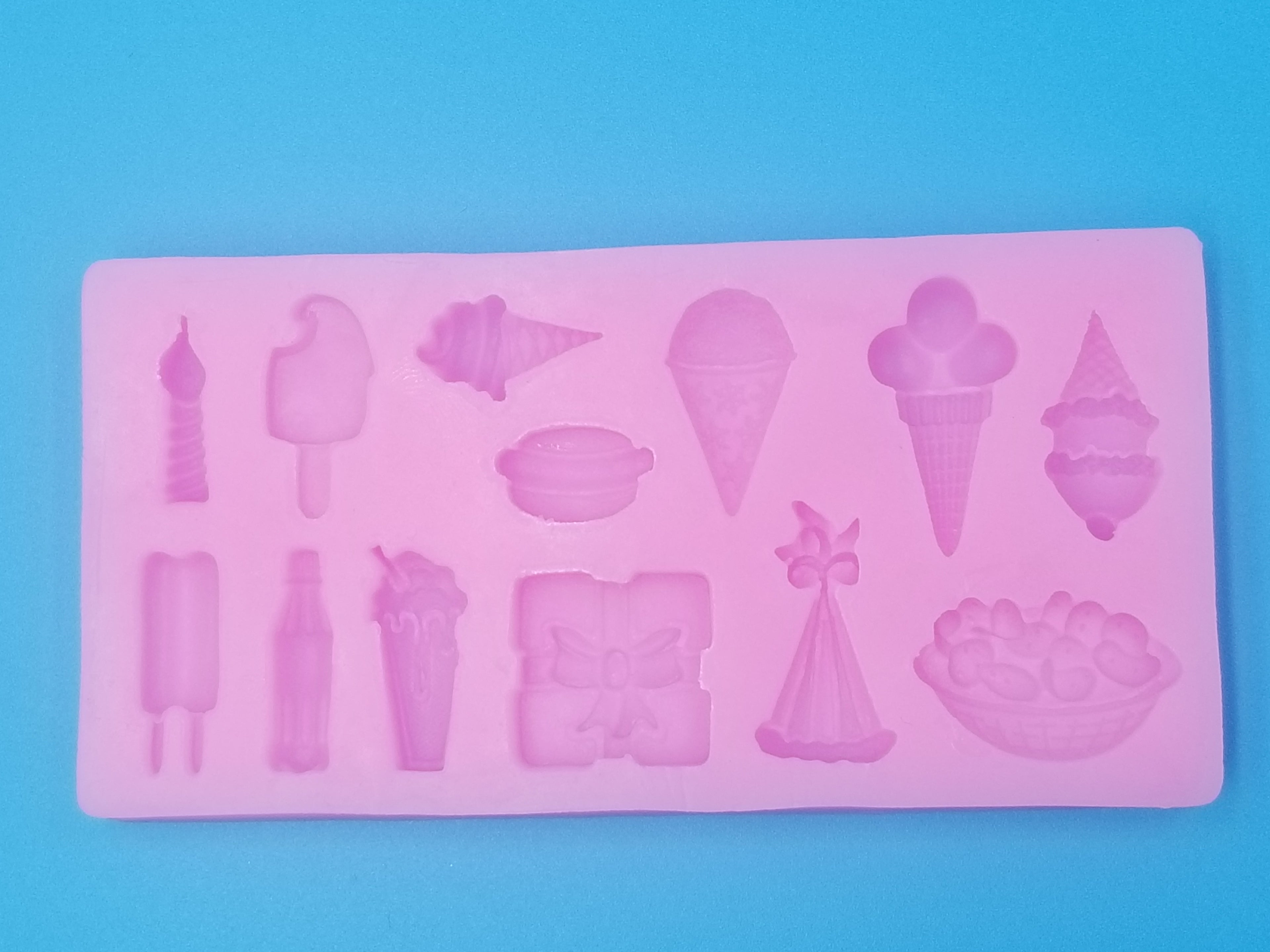 Ice Cream Party Silicone Mold - Food Safe - Chocolate