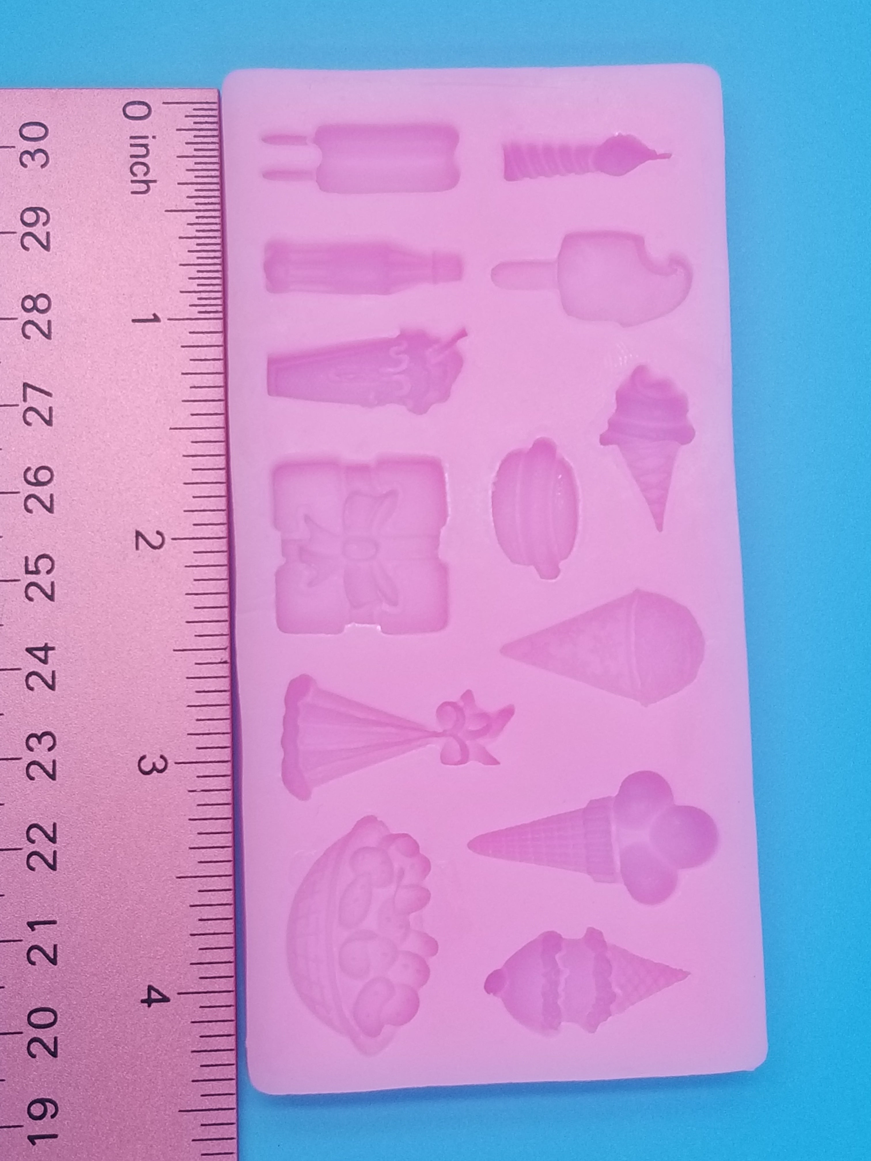 Ice Cream Party Silicone Mold - Food Safe - Chocolate