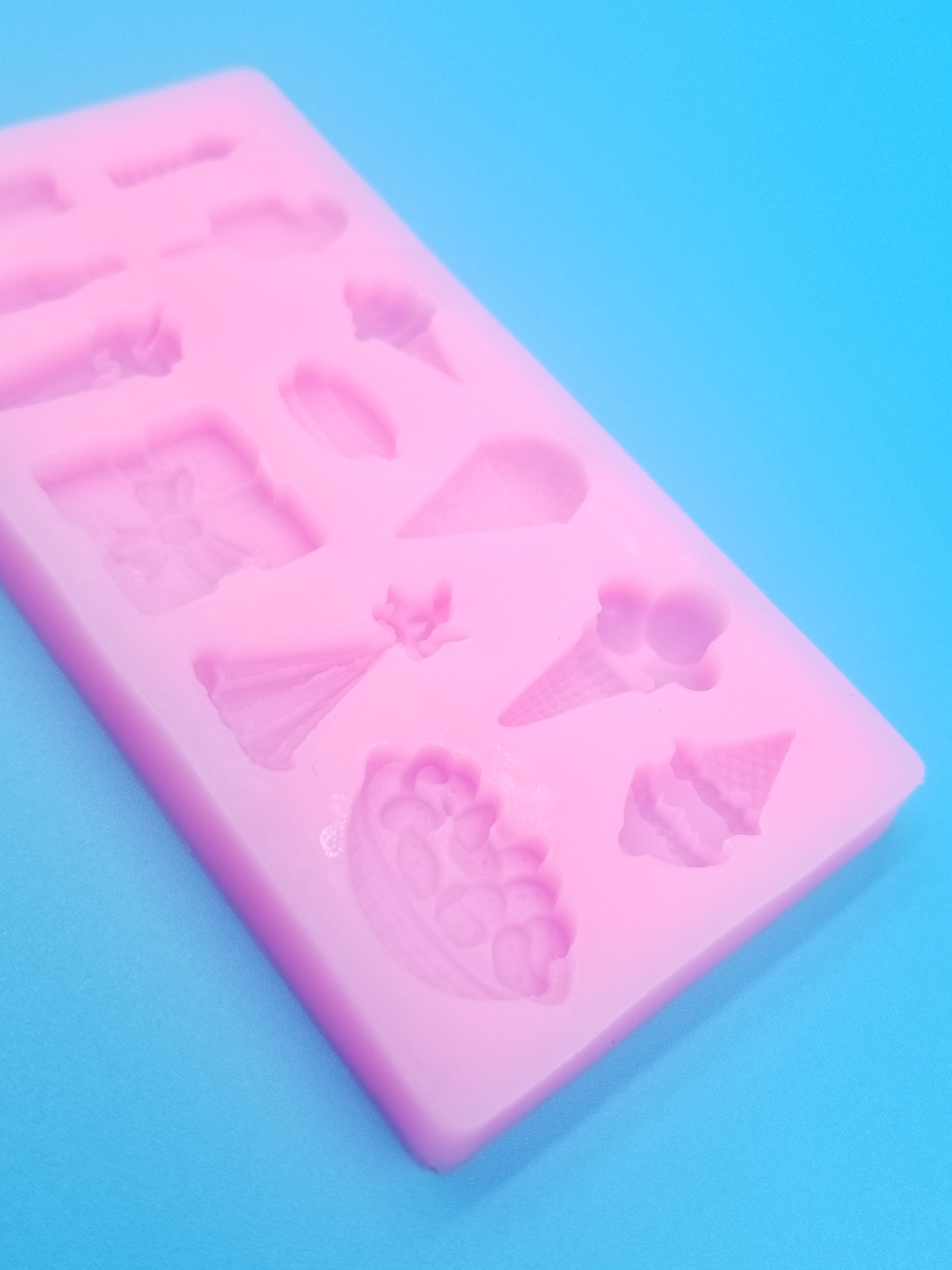 Ice Cream Party Silicone Mold - Food Safe - Chocolate