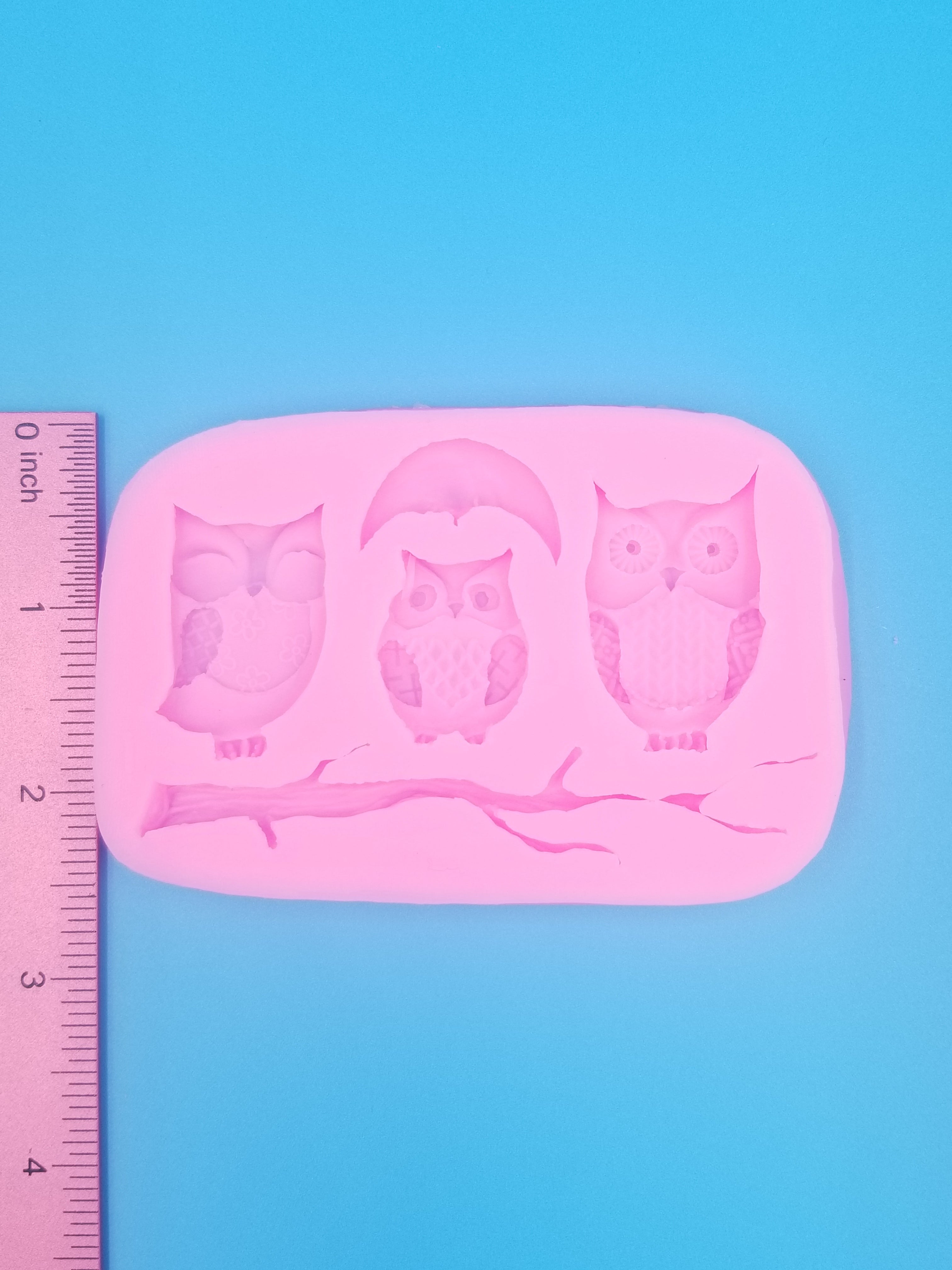 Owl and Moon Silicone Mold - Food Safe - Chocolate - Fondant