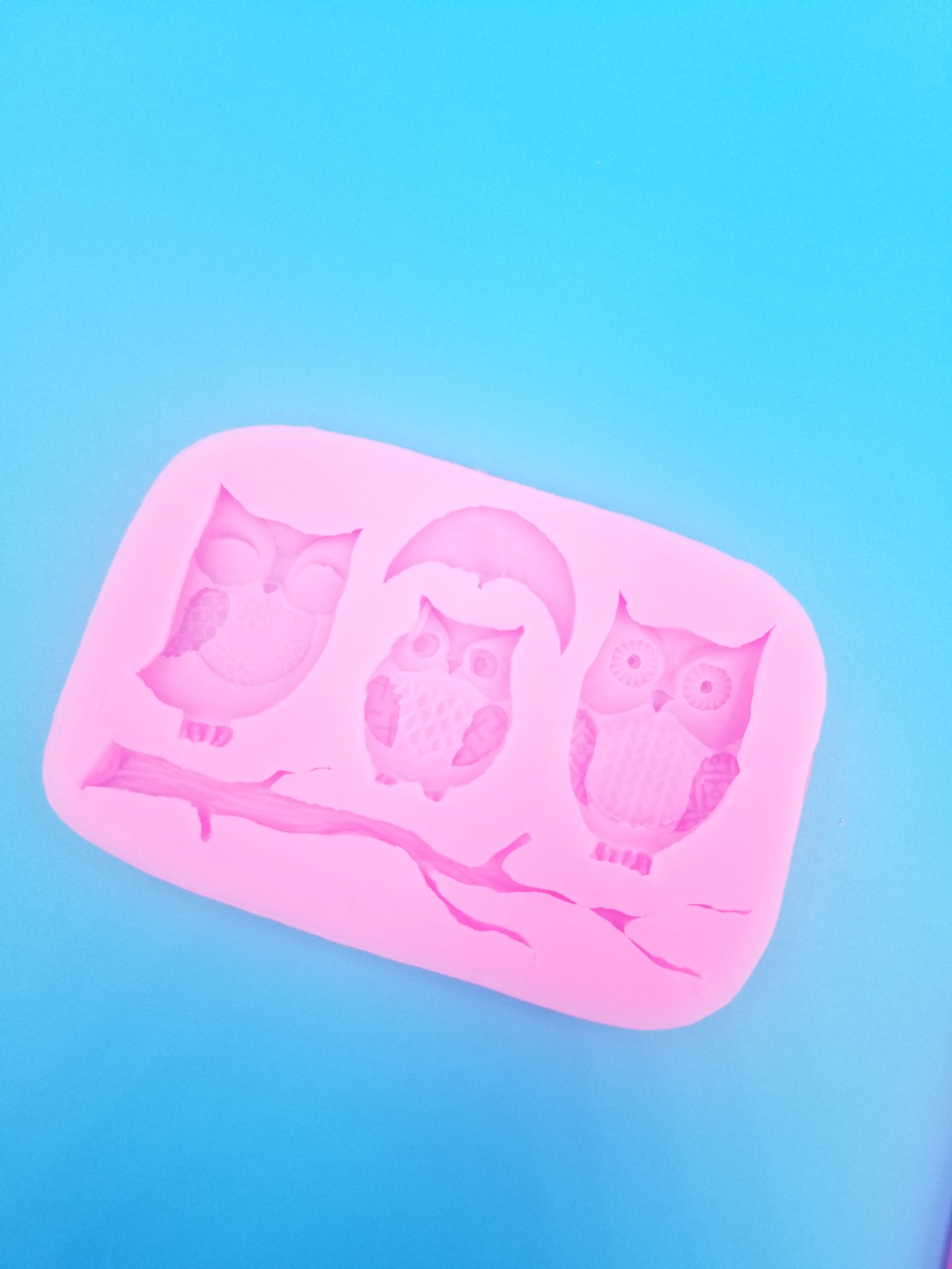 Owl and Moon Silicone Mold - Food Safe - Chocolate - Fondant